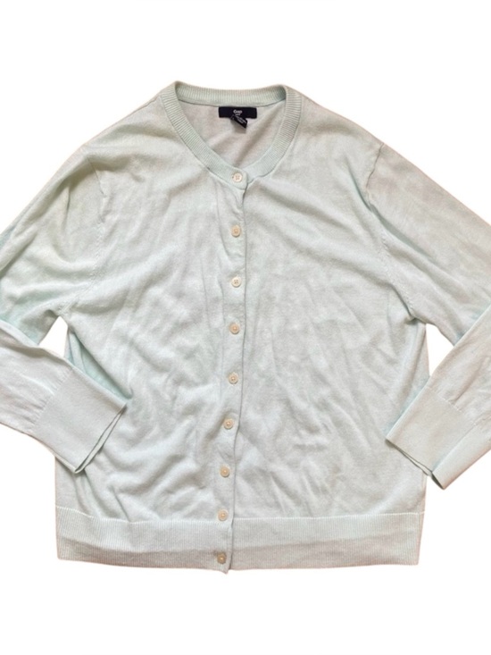 GAP Sweaters - Gap Cotton Cardigan Women’s XL Mint Green Fine Knit Sweater Fall Layering